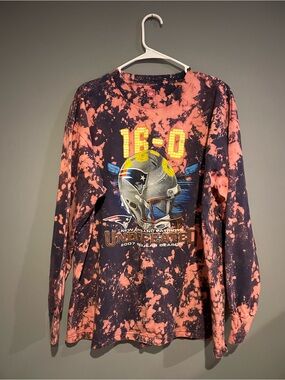Original authentic NFL New England Patriots 16-0 Tie-Dye Long Sleeve Shirt XL